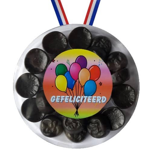 Snoepmedaille Gefeliciteerd