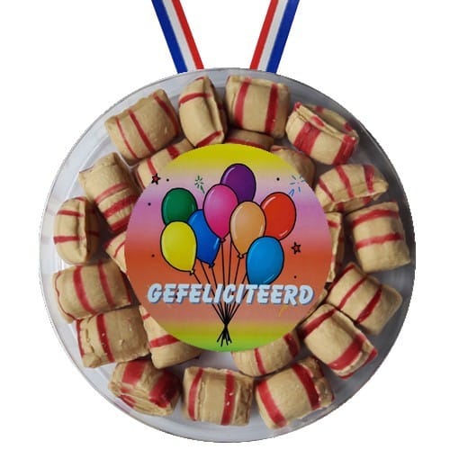 Snoepmedaille Gefeliciteerd
