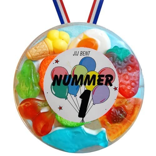 Snoepmedaille Jij bent nummer 1