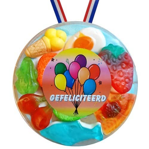 Snoepmedaille Gefeliciteerd