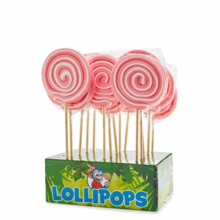 Grote Spiraal Lollie Roze